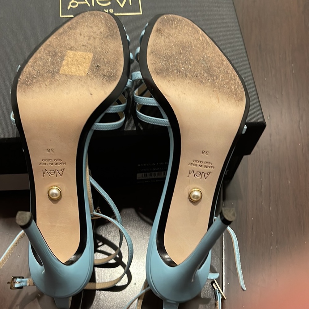Alevi Stella Kim Patent Blue Sandals - Picture 3 of 5